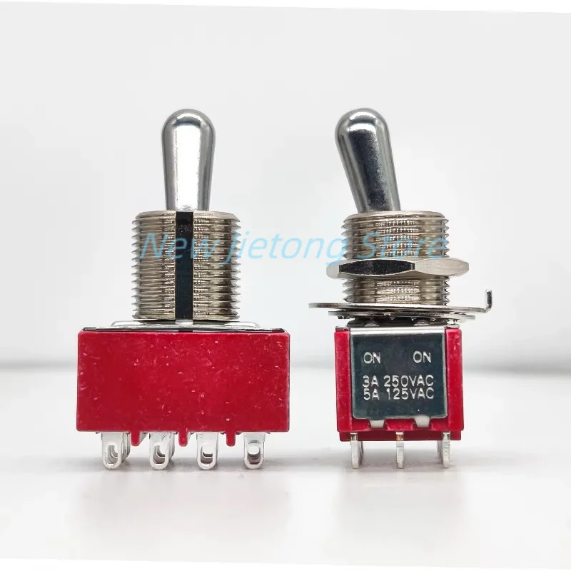 1pc T80-T Toggle Switch 12mm 4PDT 12 Pin 2 Position ON ON 3A/250V 5A/125VAC M12 Thread Diameter Panel Mount