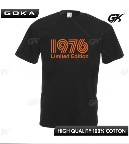 Classic Vintage 1976 Gift Clothing Limited Edition Orange Text Cool T-shirt Cotton Men's T-shirt Summer Street Fashion Tee Tops