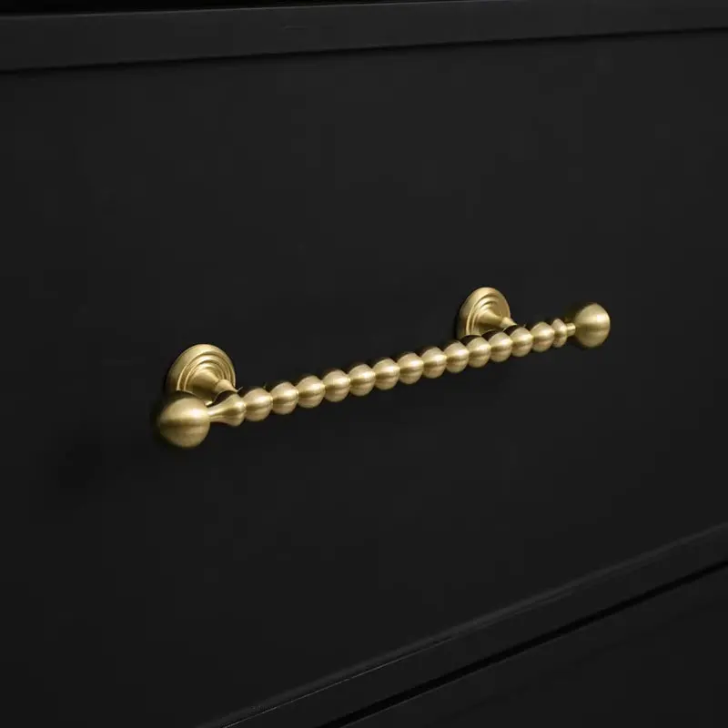 Solid Brass Round Ball Drawer Knobs Kitchen Cabinet Handles Modern Bedroom Wardeobe Pulls Copper Simple Furniture Hardware