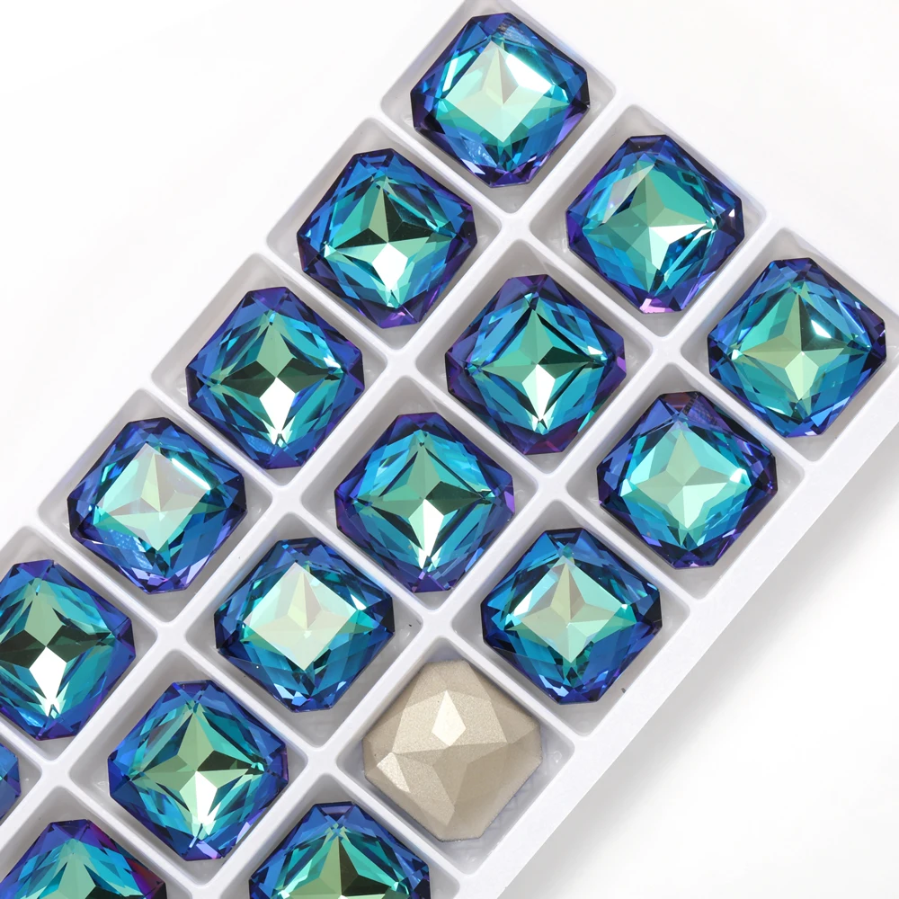 18mm Square Octagon Rhinestones Pointback Art Crafts Supplies Glass Rhinstones Glitter Crystal Strass Fancy Stones For Art Work