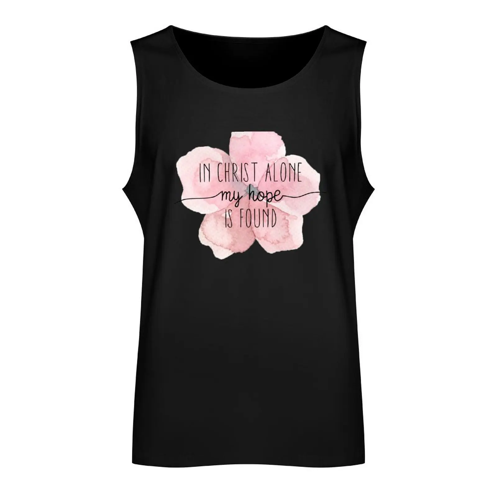 Christian Quote Watercolor Flower Tank Top sleeveless gym shirts male Gym wear Vests Vest male