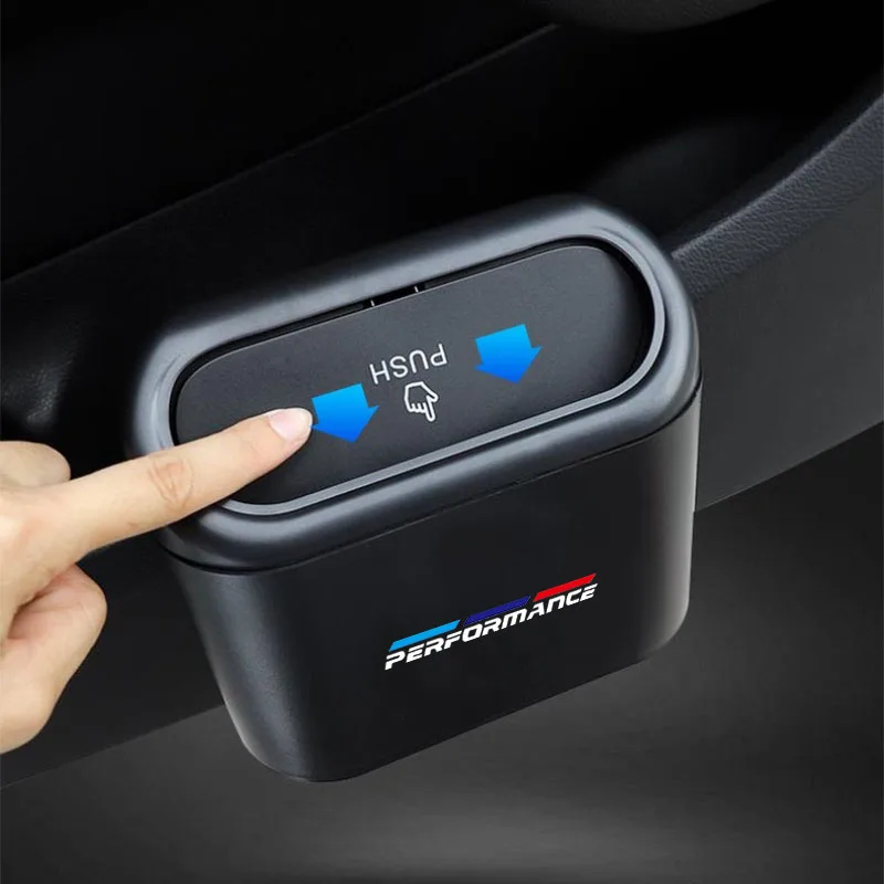 Car Trash Bin Hanging Vehicle Garbage Dust Case Storage Box for BMW M Performance E46 E39 E90 E36 E60 E30 X3 X5 Car Accessories