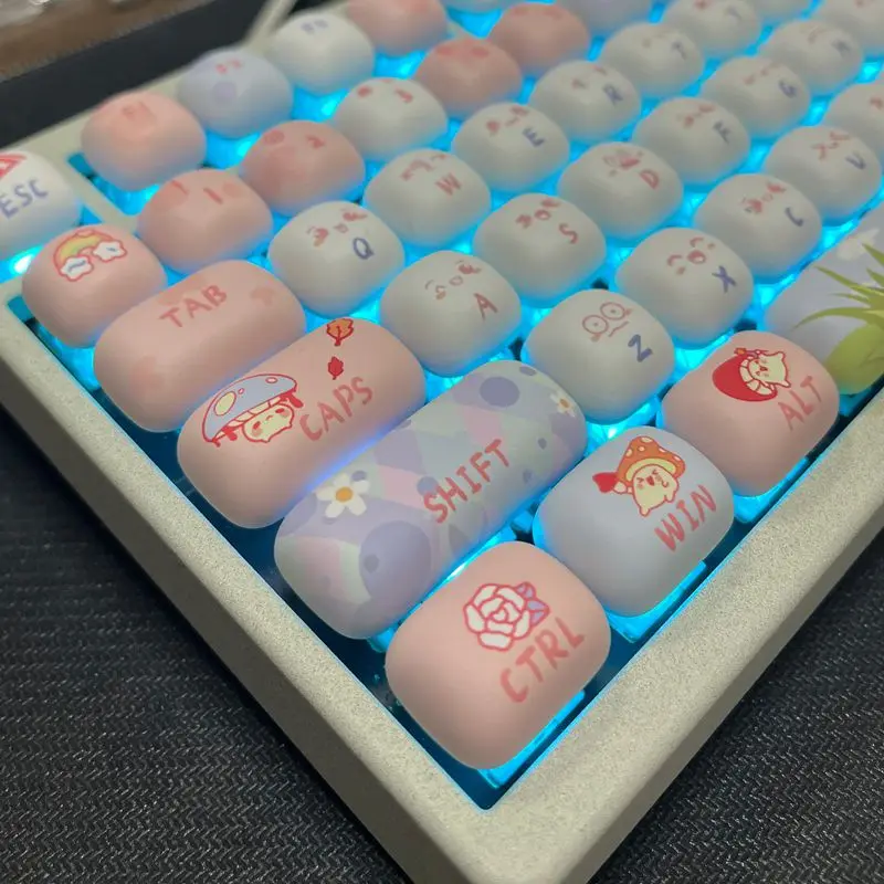 Schattig Meisje Paddenstoelenparadijs 138 Sleutel Diy Anime Mechanische Sleutel Cap Mog Hoogte Artisanale Keycaps Anime Keycaps Gaming Computer Cadeau