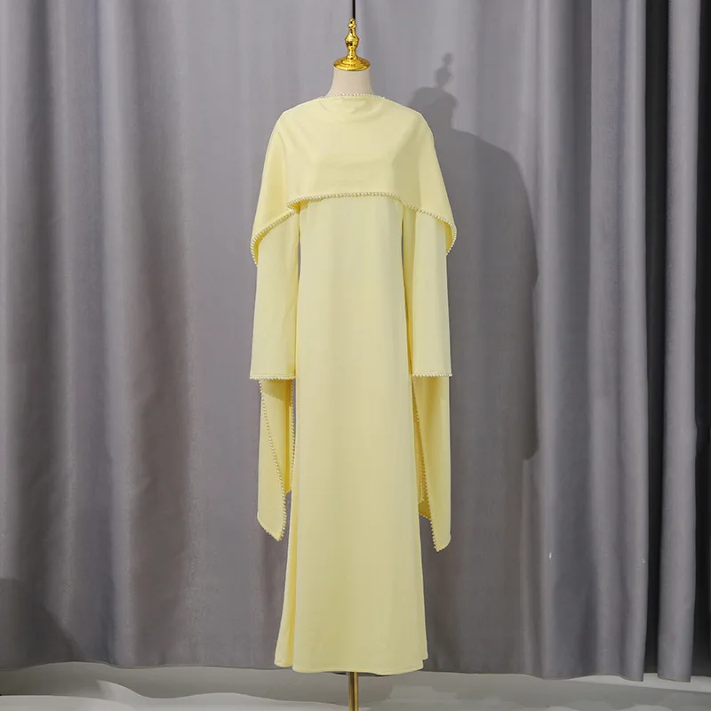2026 Neues Französisches Elegantes Abendkleid in Unifarbe mit Langen Ärmeln und Schal-Design Schlankmachendes und Elegantes Langes Kleid – Detail 22