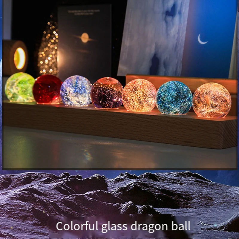 Fantasy Colorful Glass Star Ball Luminous Planet Astronomy Planets Ball Fantastic Style Home-Decoration