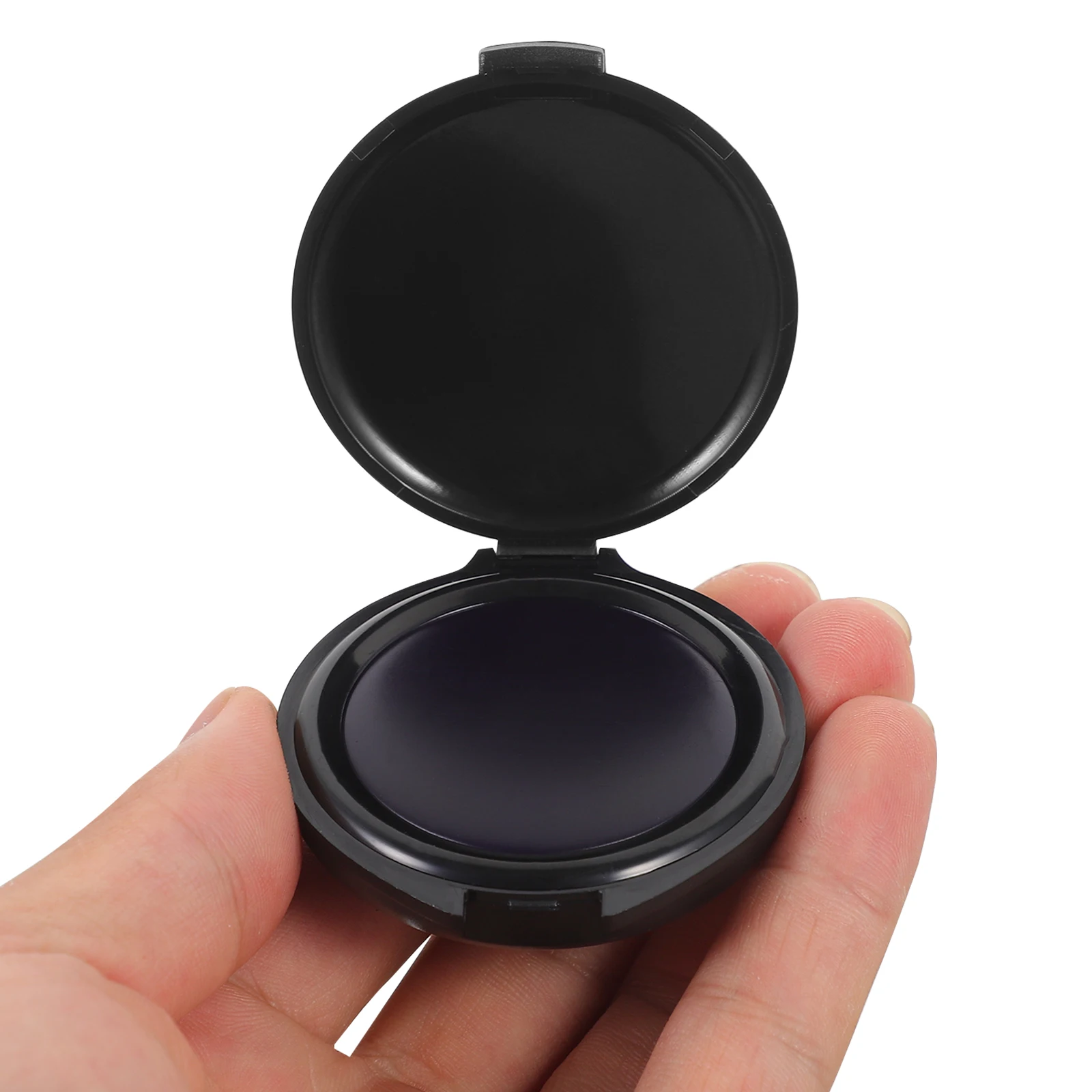 Portable Fingerprint Ink Pad Mini Round Black Document Stamping Tool Office Supplies Efficient Financial Accounting-Compatible