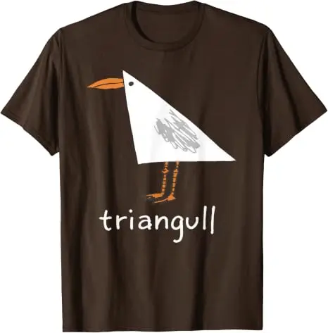 Triangull Dreieck Möwe Vogel Wortspiel Lustiges Strand-T-Shirt Y2k Vogelkunst Grafik-Bekleidung Weiche Baumwolle Kurzarm-T-Shirts Neuheit – Detail 11