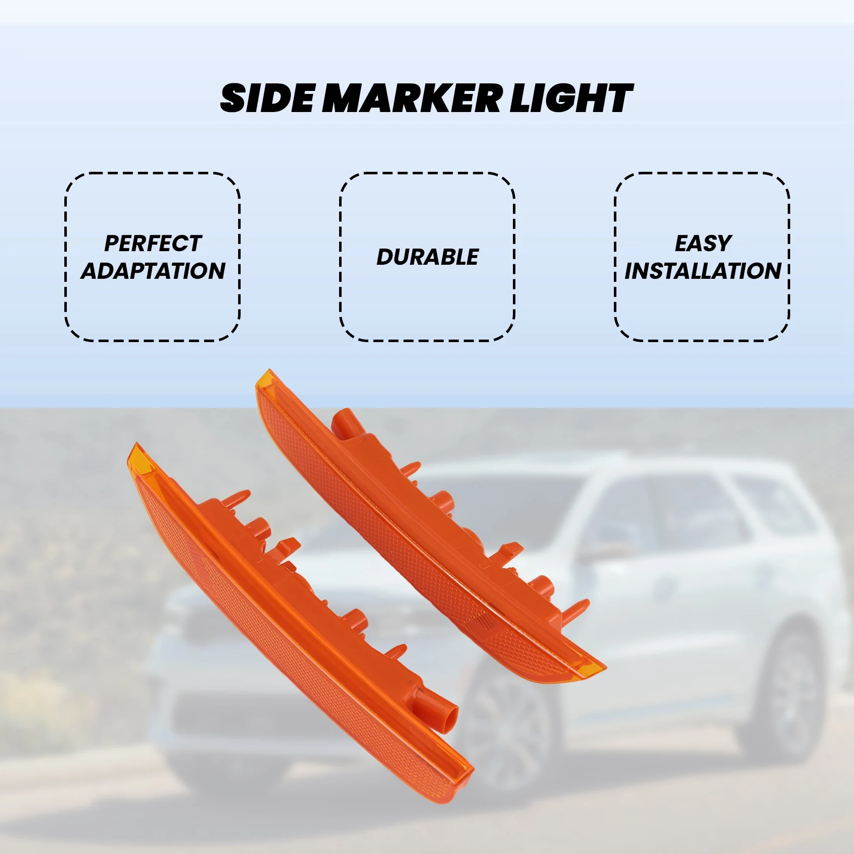 

A33K-Front Left+Right Bumper Side Marker Light Lamp Fender Reflector For Dodge Durango 2021-2023 68476819AA 68476818AA
