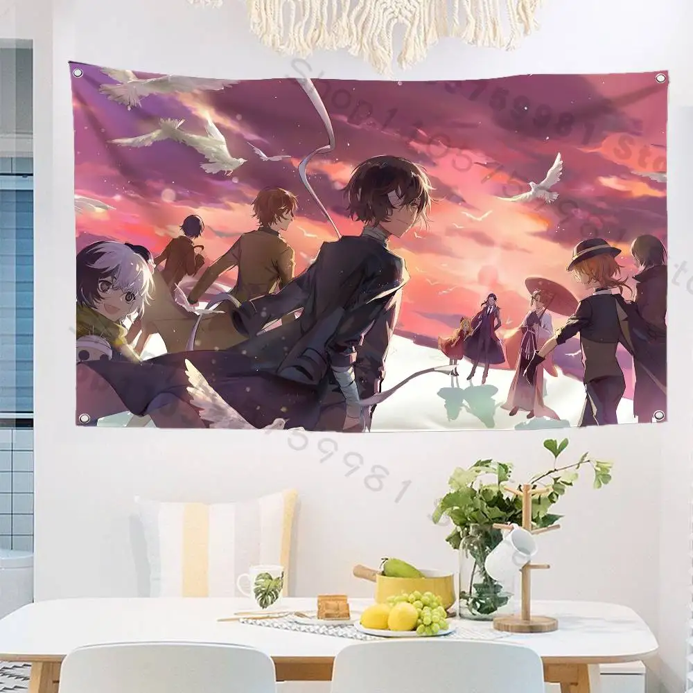 D-Dazai Chuuya High-Quality Flag Tapestry Banner Bedroom Living Room Bar Party Wall Decor Outdoor Use