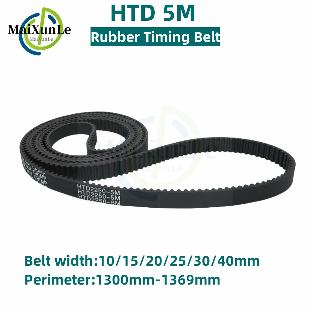 

HTD 5M Rubber timing belt length 1300 1305 1310 1315 1320 1325 1330 1335 1340 1350 1360 1365mm Width 10-40mm