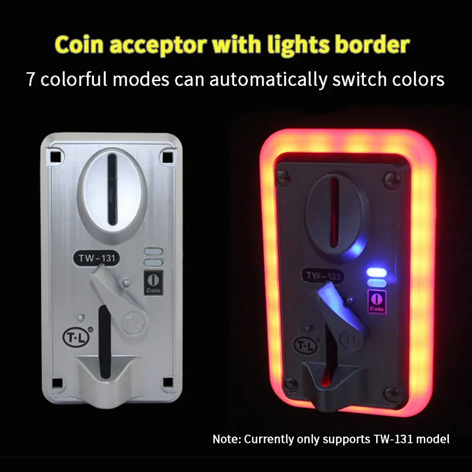 Multi Coin Acceptor Colorful LED Decorative Frame For Arcade Game Machines Water Machine Coin Selector