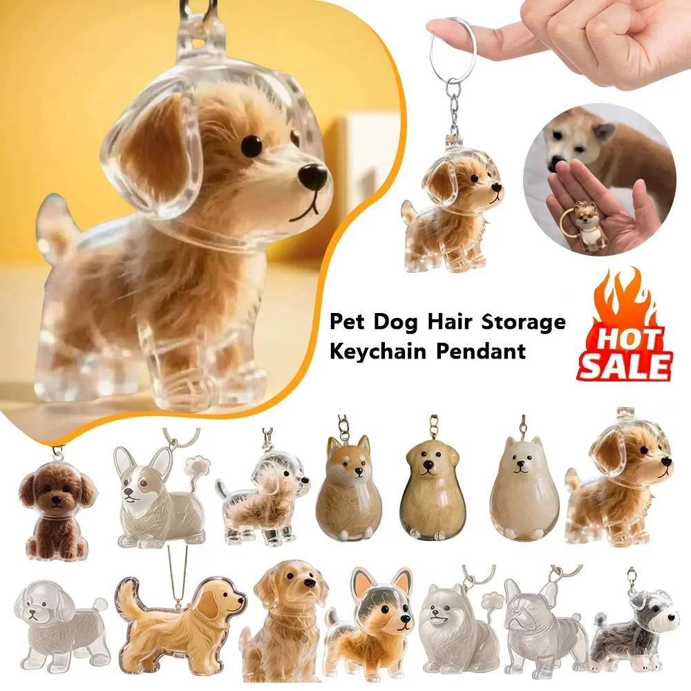 Adorable Dog Hair Keepsake Pendant Keychain