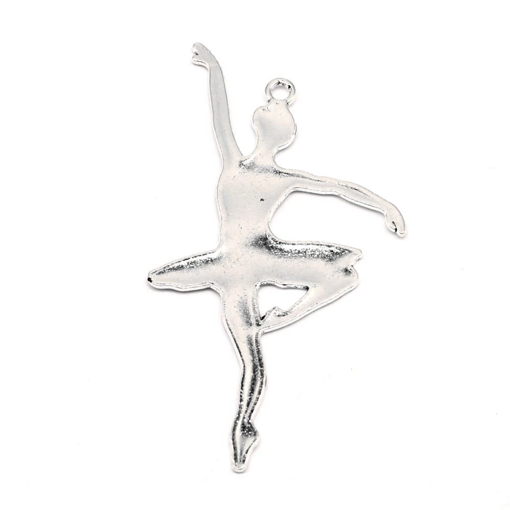 30pcs Wholesale Jewelry Lots Ballet Girl Charms Pendant Supplies For Jewelry Materials 68x37mm