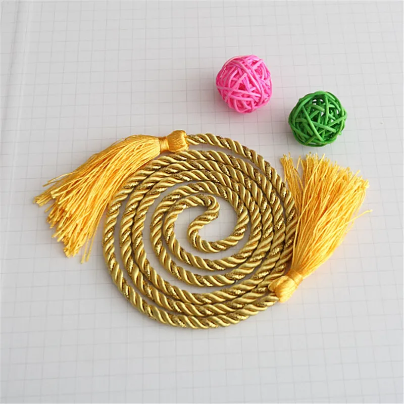 1 Pair Vintage Rope Curtain Tie Back Polyester Strap Hand Knitting Tieback Window Curtains Accessories