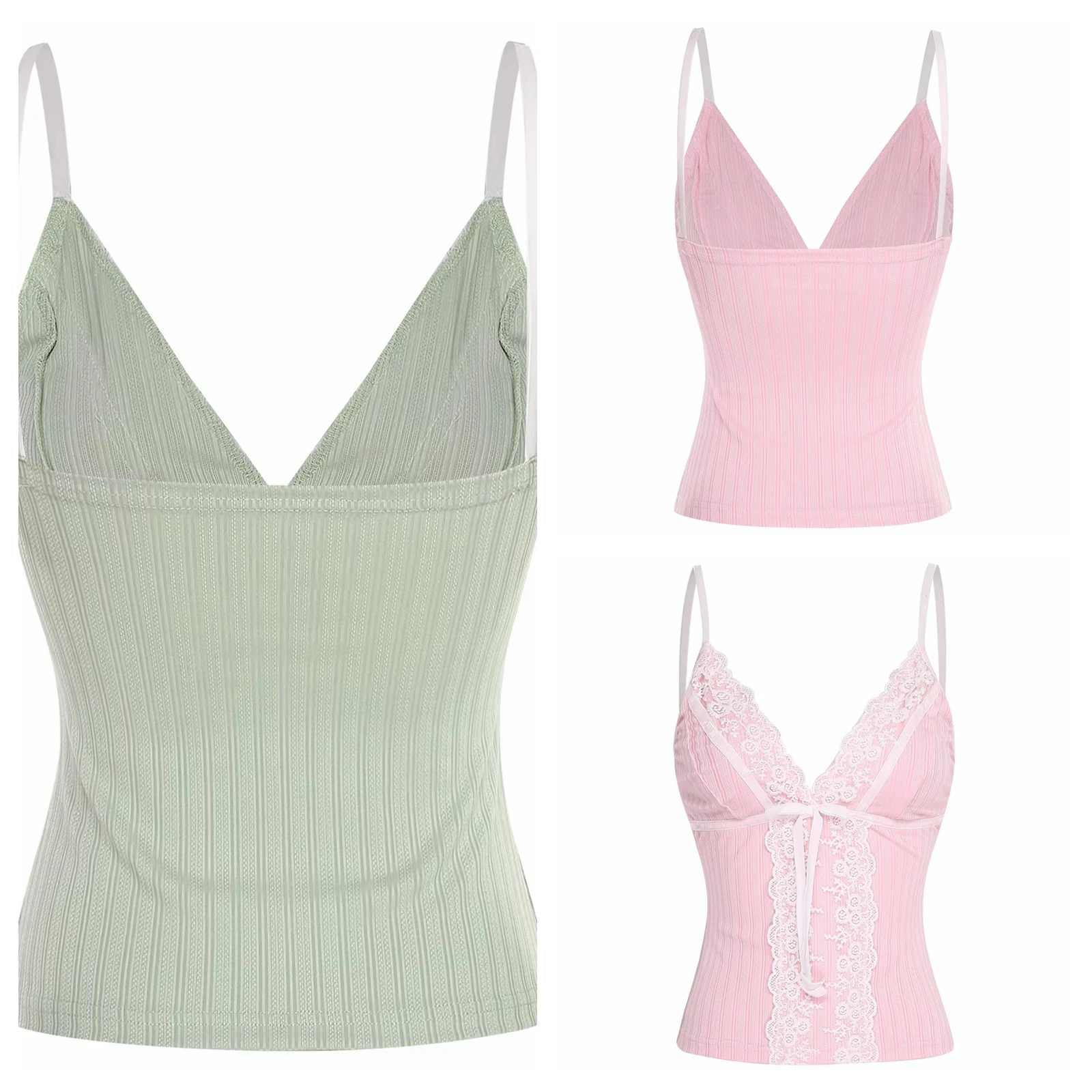 المرأة القوس سترة دون أكمام تانك القمم لمهرجان كاميس السباغيتي حزام شيك بروتيل الخامس الرقبة الدانتيل تقليم حفلة الشاطئ السباحة القمم