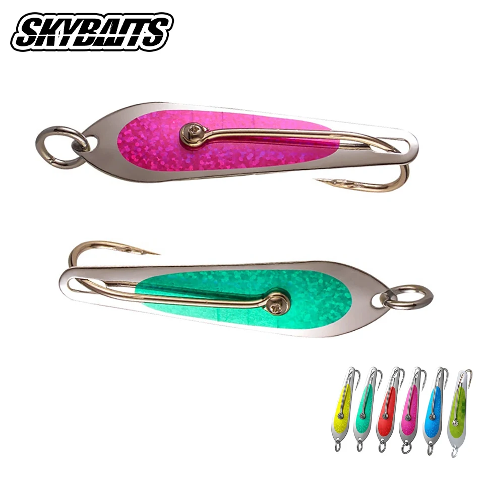 8cm 13g Sea Fishing Drone Stainless Steel Spoon Replaceable Hooks Trolling Lure Boat Fishing Tackle Big Spoon Lure Ocean Boat