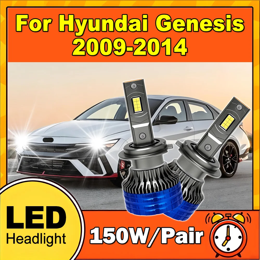 

Белые светодиодные фары 6000K, 20000LM, высокой мощности, передние фары, Plug and Play, для Hyundai Genesis 2009-2014 годов выпуска