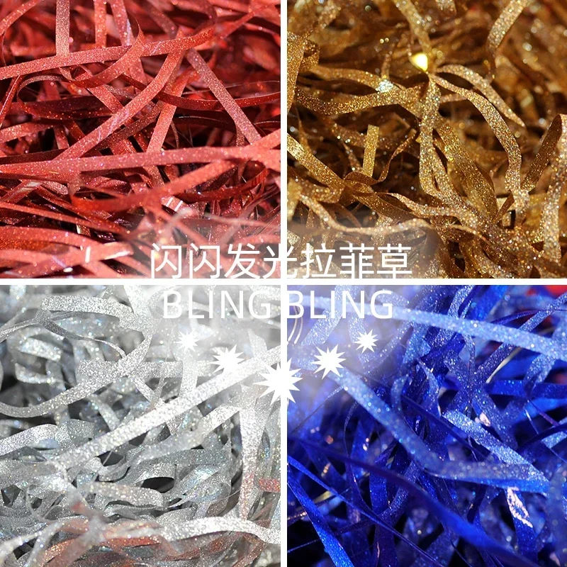 0.5kg/1kg DIY Packaging Material Confetti Wedding Holiday Decoration Candy Gift Box Filling Raffia Glitter Shredded Paper