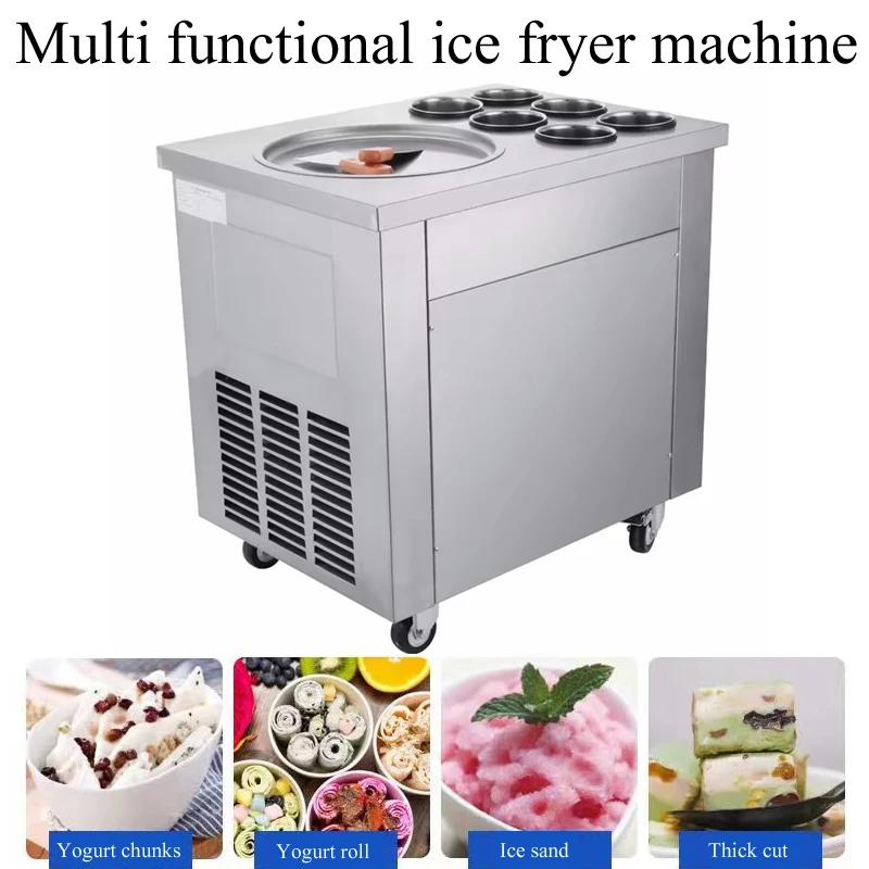 Chinese Manufacturer Fried Yogurt Machine Thailand Stir Double Pan Fry Ice Cream ,Ice Roll Machine