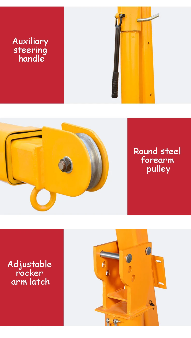 JYH Factory Direct Electric Truck Crane 2 Ton Boom Crane for Truck