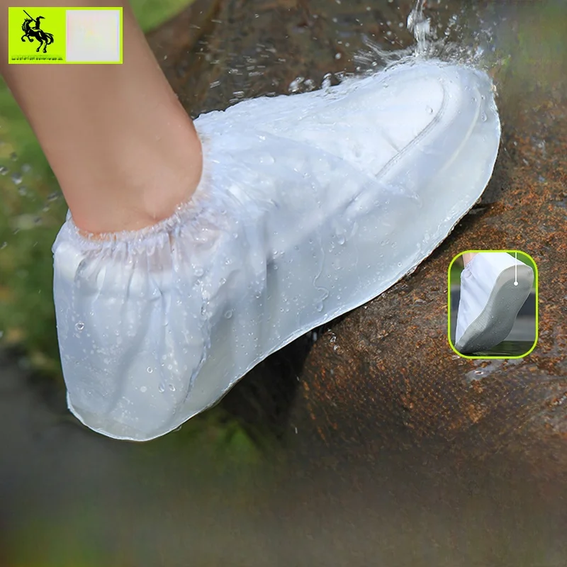 Thickened Waterproof Non-Slip Adult Rain Boot Covers Portable Men Women Shoe Covers for Rain Day Easy to Wear And Remove