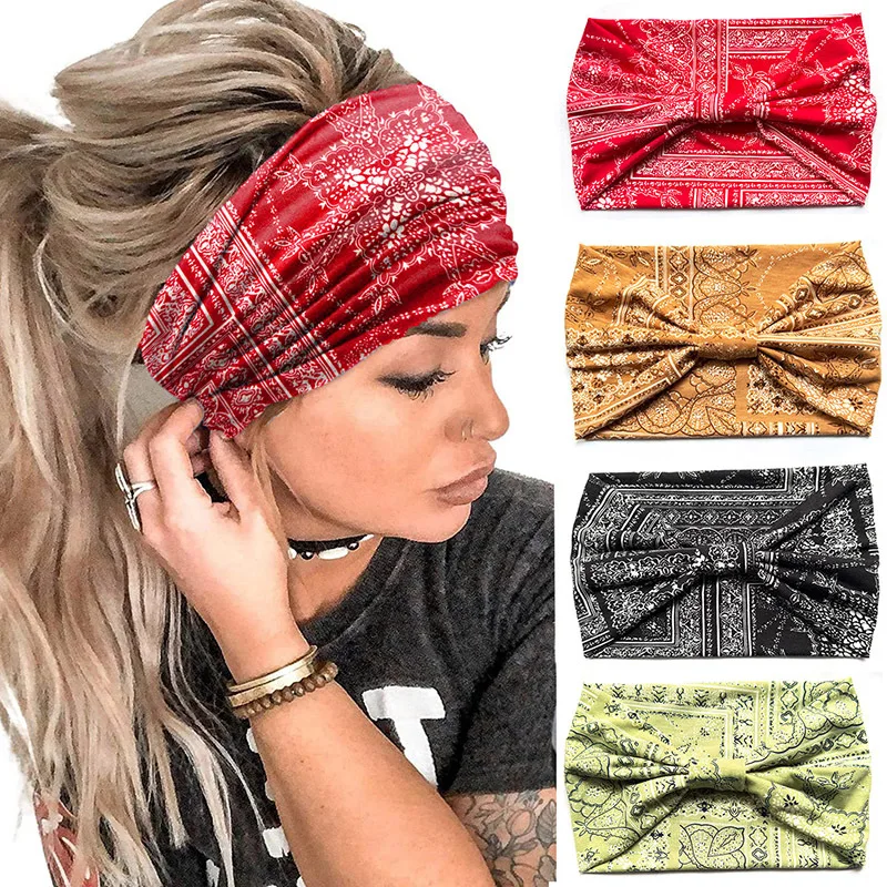 

Набор из 6 шт. широких эластичных повязок на голову для женщин: для спорта, бега, йоги, тюрбан, аксессуары для волос