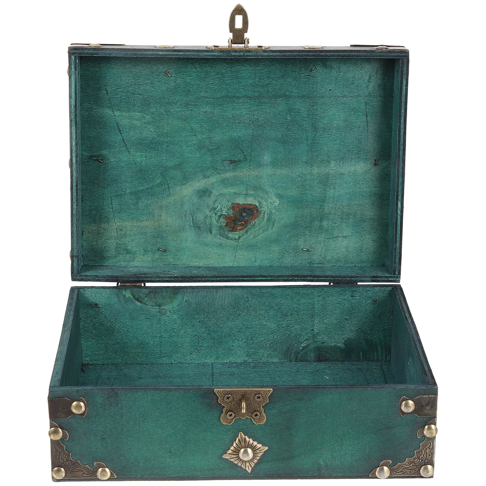 

Retro Wooden Jewelry Box Green Storage Organizer for Rings Necklaces Earrings Bracelets Vintage Style Smooth Touch Protect Dust