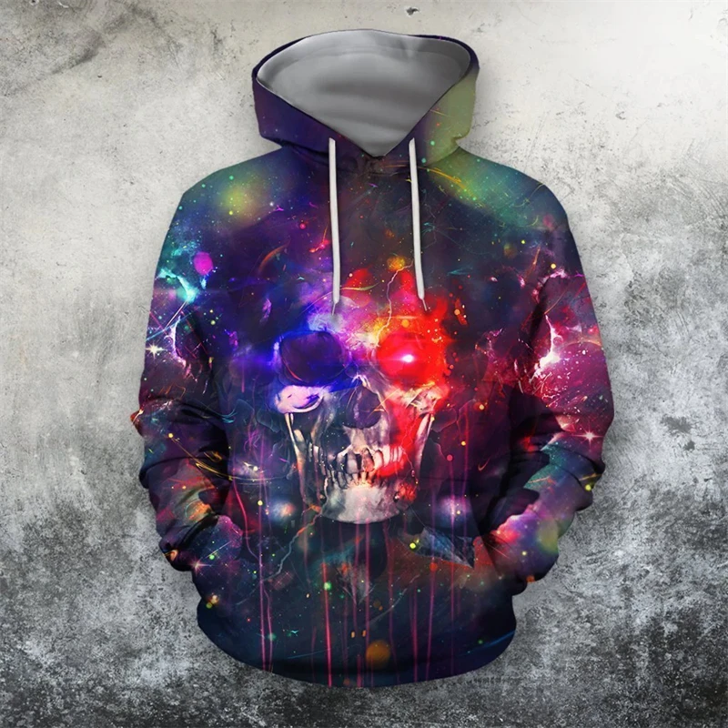 2024 Spring Autumn Hoodies New Men's Fashion 3D Skull Printing Hooded Sweatshirts Hoodie Loose Casual Daily Streetwear Pullovers