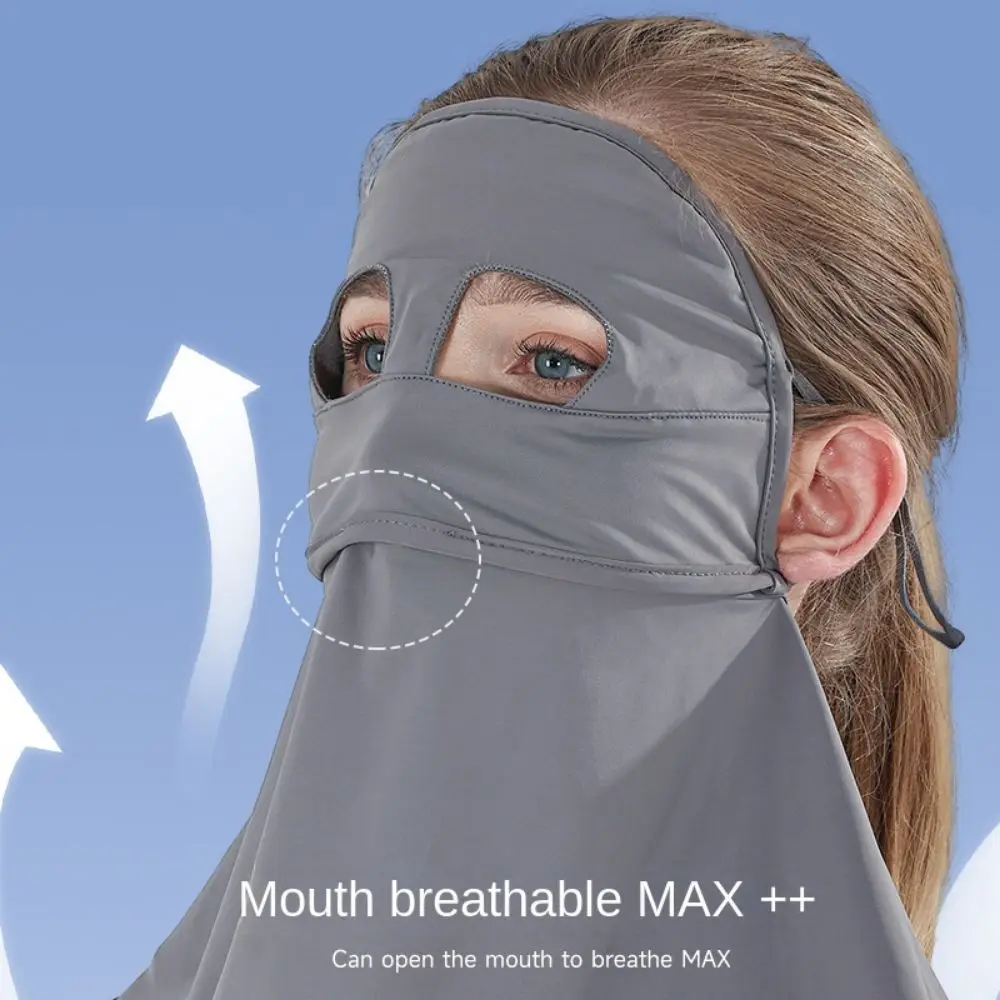 Sun Proof Women Summer Sunscreen Mask Full Face Hanging Ear UV Protection Neck Gaiter Breathable Quick-drying