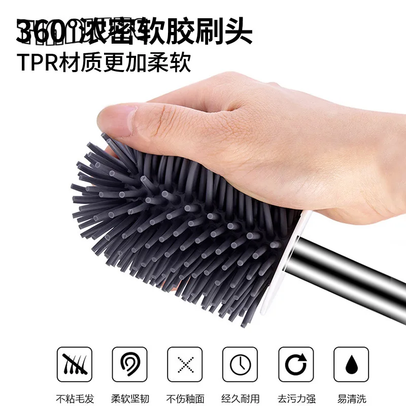 Toilet Bowl Brush Holder Set Compact Scrubber with PP Material Extended Handle Durable Bristles for Bathroom Deep Cleaning