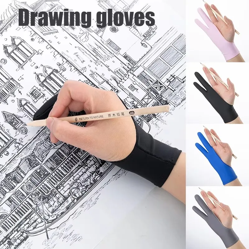 Two Finger Anti-fouling Glove for Artist Drawing & Pen Graphic Tablet Pad Pen Palm Rejection Glove for Android Tablet