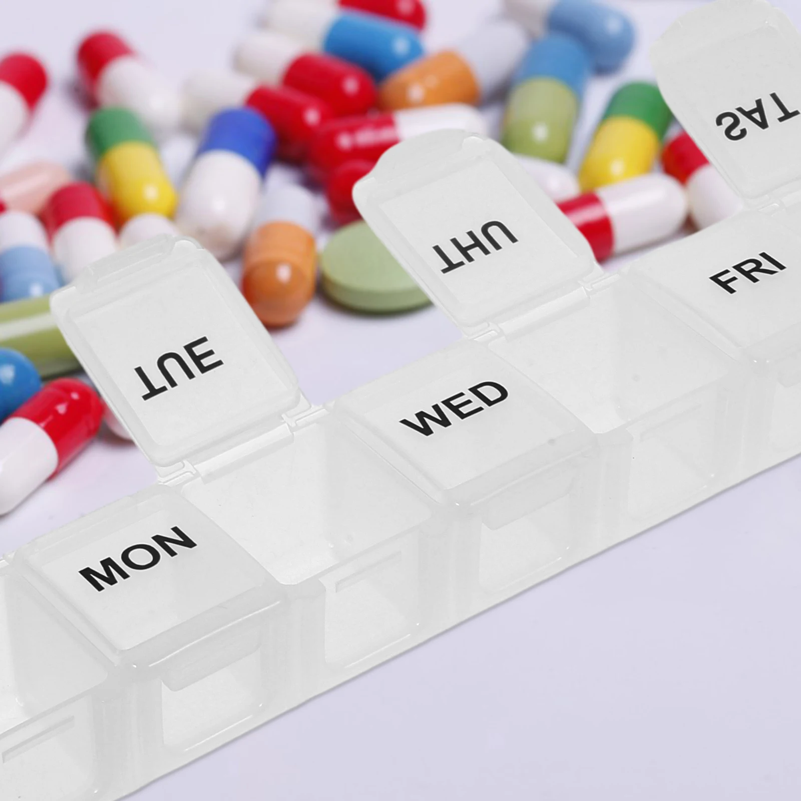 

7-дневный органайзер для таблеток, прозрачная полоска, многоразовый контейнер для ежедневных лекарств, герметичный чехол для хранения, портативный