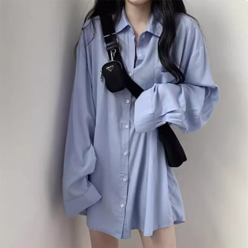 女性大きいサイズ春秋の新ルーズカーディガンコート薄い長袖シャツトップス女性香港風味怠惰な風ブラウス