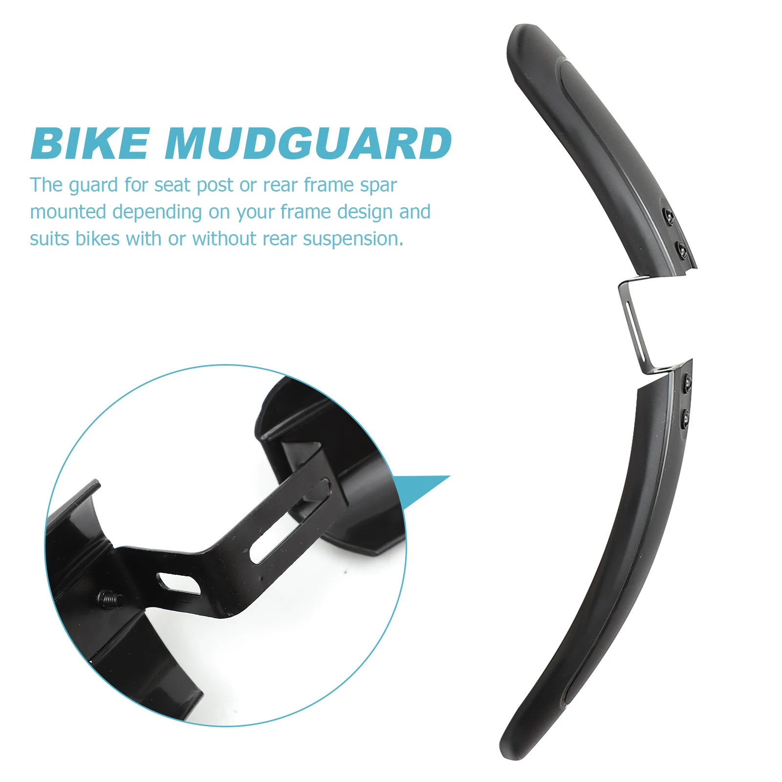 

26 Inch Bike Accessories Durable Plastic Easy Assemble Mudguard Suitable Mountain Bikes Rear Suspension Free Flat Design