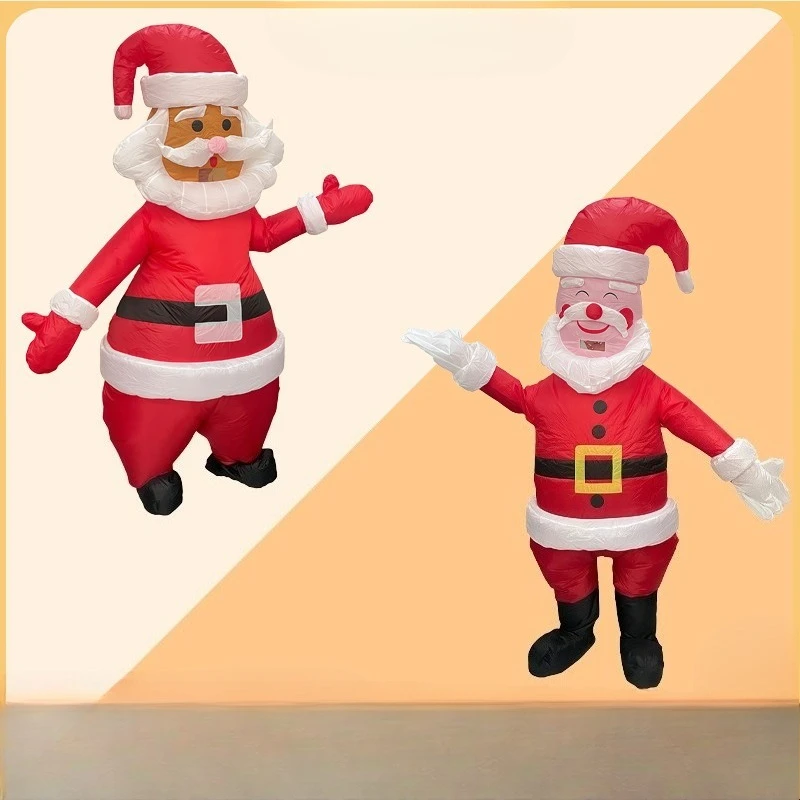 

Надувной костюм Санта-Клауса на Хэллоуин, Рождество, праздник, вечеринка, эксклюзивный костюм, забавный рождественский костюм