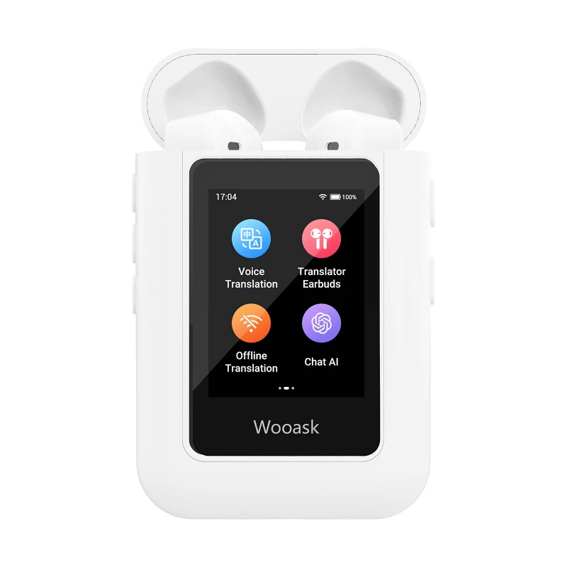 Newest AI Translator Earbuds with Touch Screen 4 in 1 Voice Translator Device