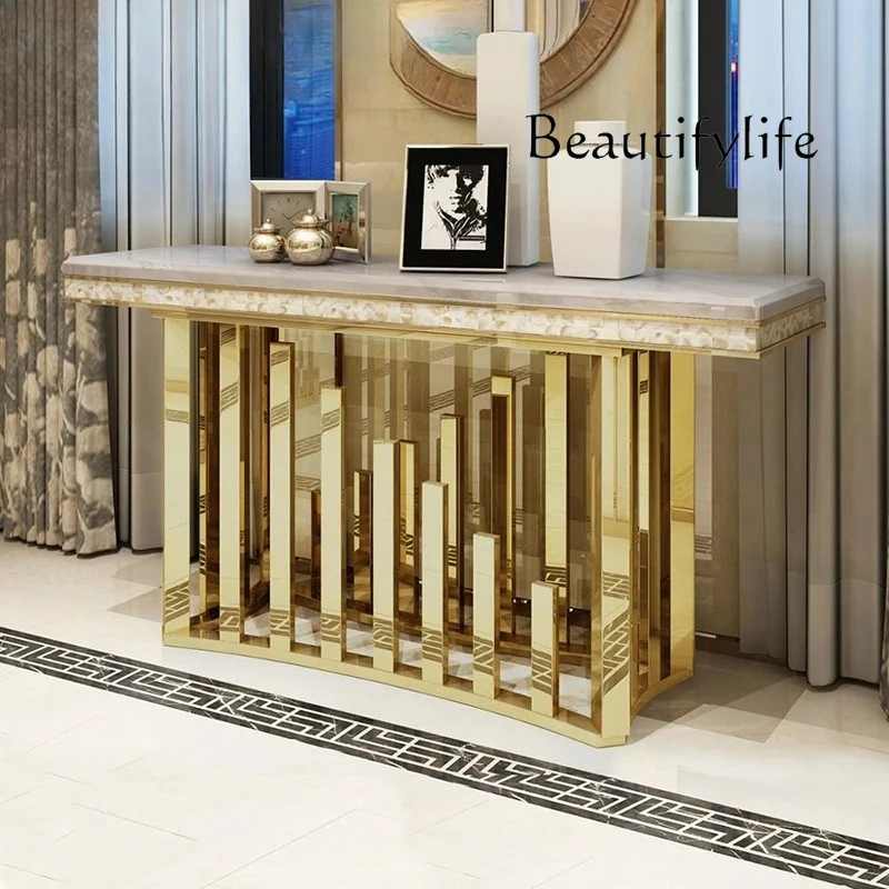 

High quality Sofa Tables Golden Porch European Style Marble Nordic Living Room Door Entry stainless steel Art