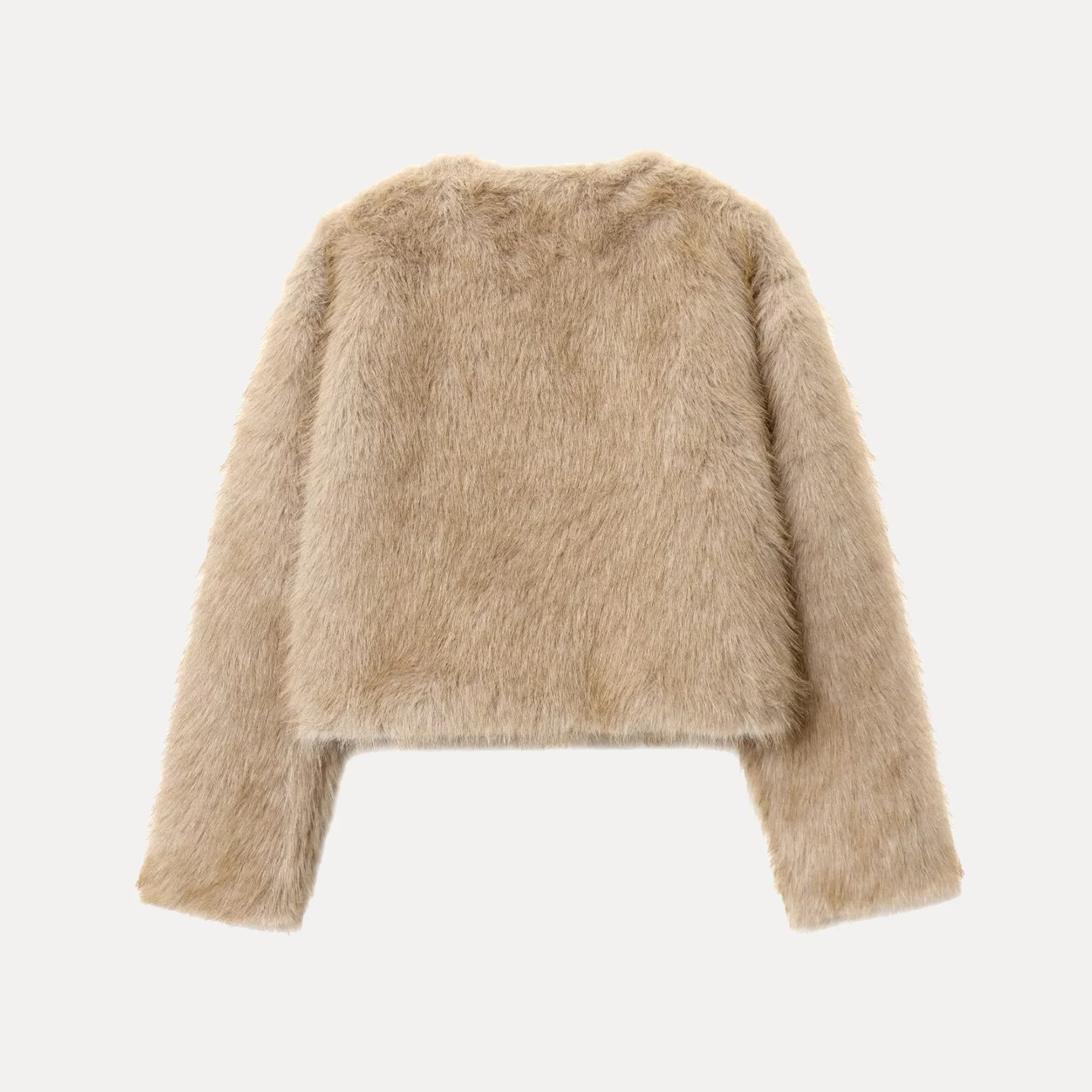 패셔너블한 퍼 효과 코트 여성용 슬림핏 가을 신상품 Z 스탠드핏 아우터웨어 기타 소재 여성 자켓