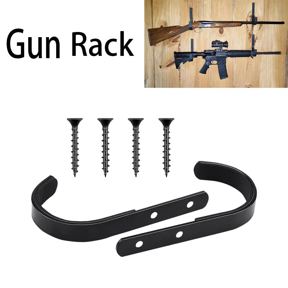 Wall Mounted Gun Rack Padded Anti-scratch Anti-rust Tactical Hooks Rifle Shotgun Storage Display Hangers Hunting Accessories