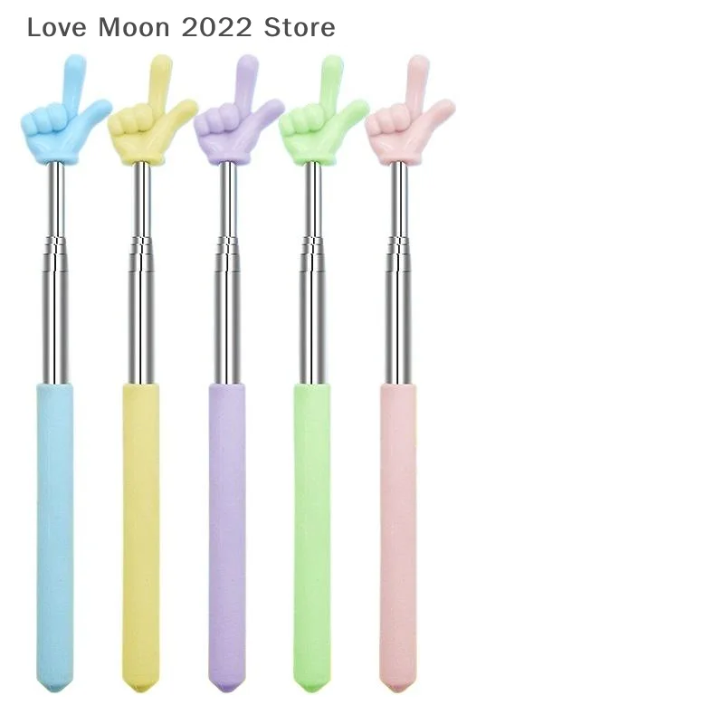 Durable Stainless Steel Teaching Pointer Telescopic Rod Finger Design Teaching Stick Classroom Finger Teachers