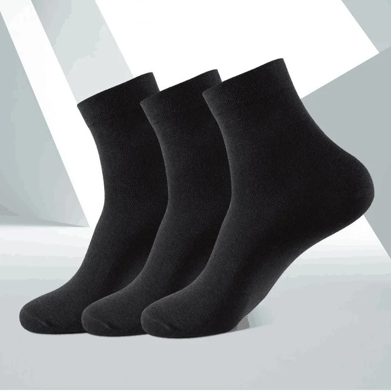 High Quality Men‘s Socks Cotton Casual Business Middle Black Breathable Male Crew Socks Dress Gifts Socks 5 Pairs Size38-45