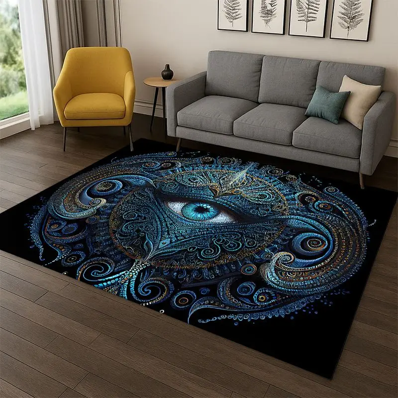 Freemasonry Eye of Providence Evil Eye Nazar Eye of Horus Carpet Rug for Bedroom Living Room Sofa Doormat Home Decor Non-slip