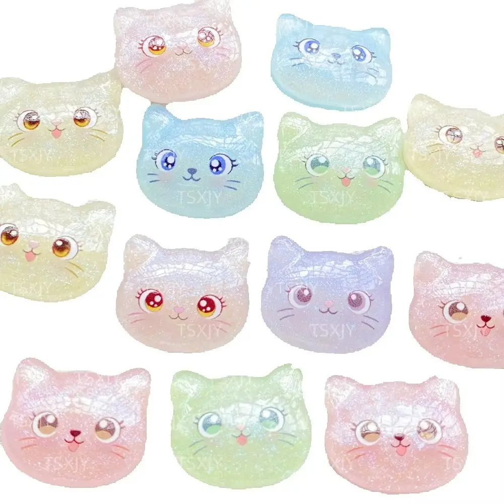 8pcs Resin 3D Cartoon Colorful Shining Kitten Resin Flatback Stone Scrapbook Wedding DIY Decor Crafts Jewelry Accessories
