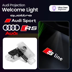 Luces de bienvenida para puerta de coche, proyector de logotipo deportivo Audi, lámpara de sombra fantasma para Audi Quattro Q2 Q3 Q5 Q7 Q5L Q4 Q8 Q1 A3 A5 A7 A4, 2 uds.