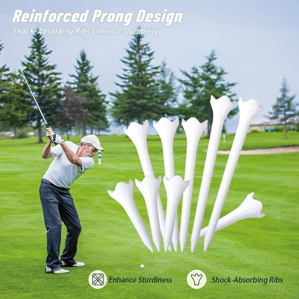 50 Stück professionelle Golf-Tees, 38 mm/70 mm/83 mm Länge, Kunststoff-Tee-System für Golfer – Detail 6