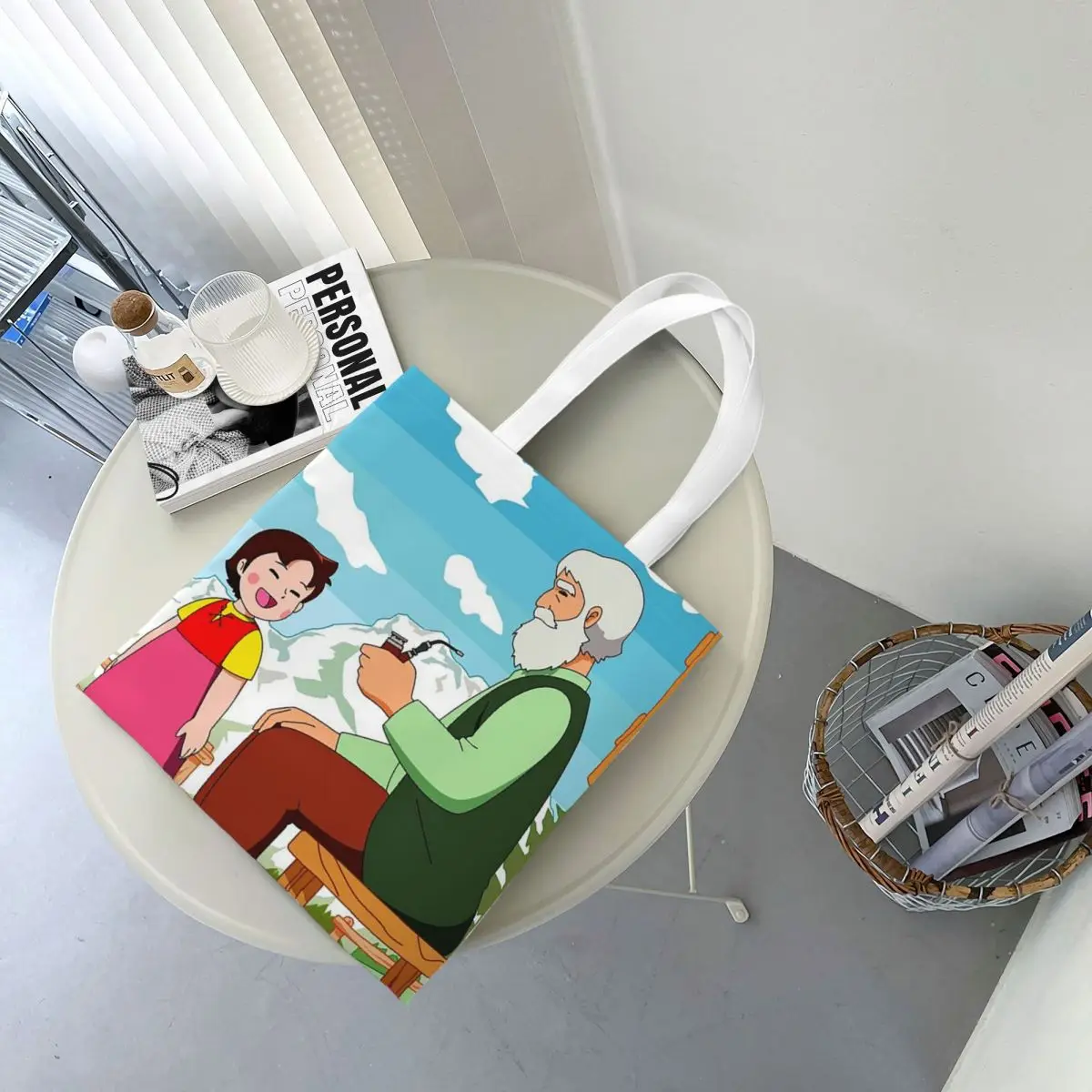 Heidi sacolas de compras de lona, sacola reutilizável para mulheres, bolsa de ombro, bolsa de viagem