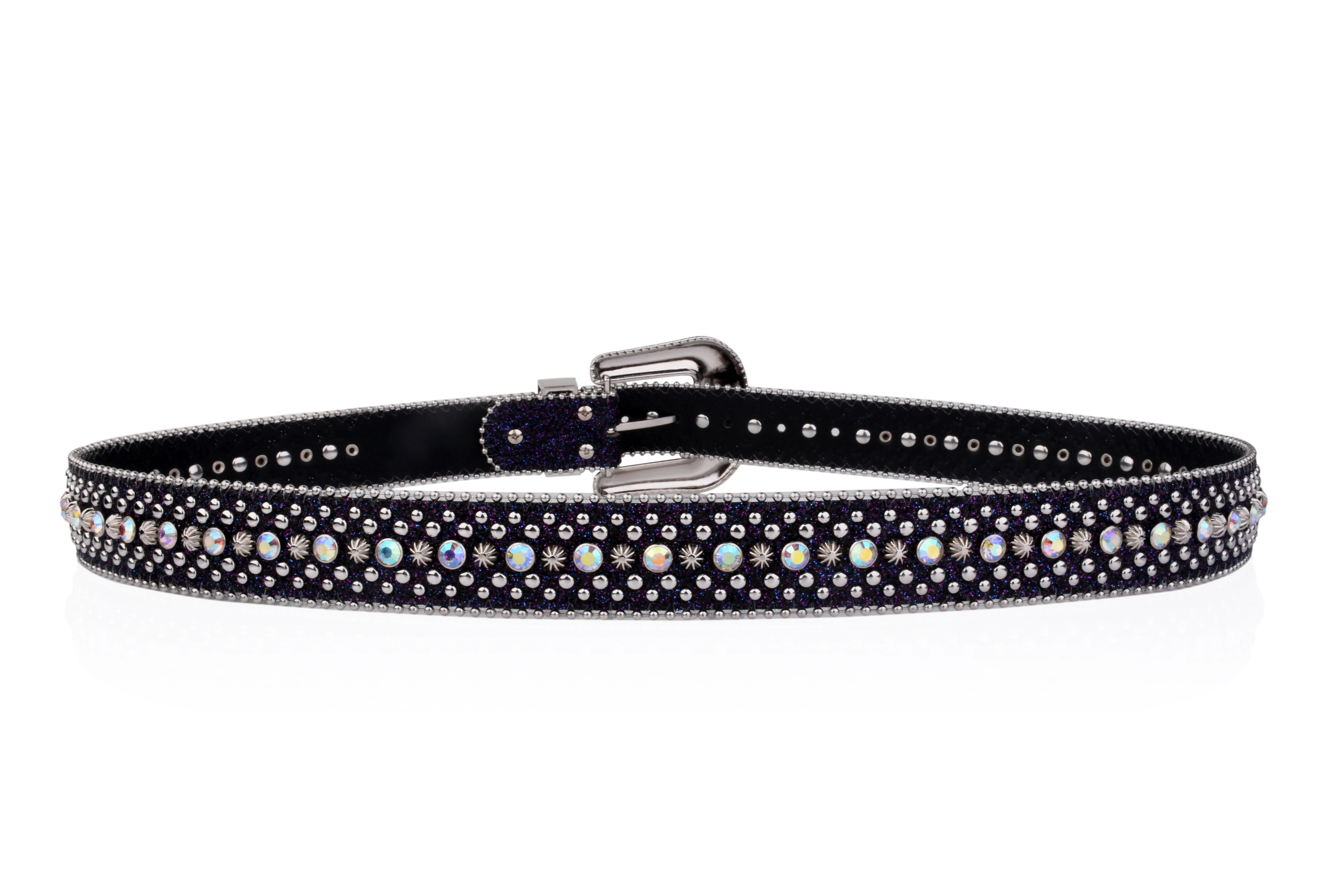 Punk Rock Damengürtel Luxus Strass glänzender Knopf PU verziert Y2K Gürtel Retro Herren Jeansgürtel – Detail 12