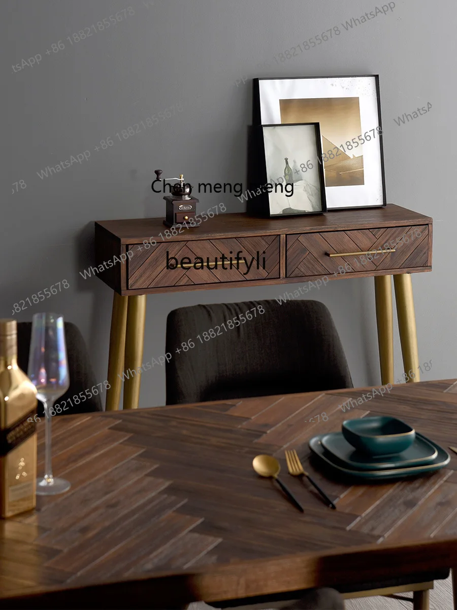 X  Solid Wood Entrance Cabinet Modern Light Luxury Simple Desk Decoration Hall Cabinet a Long Narrow Table Nordic Console Tables
