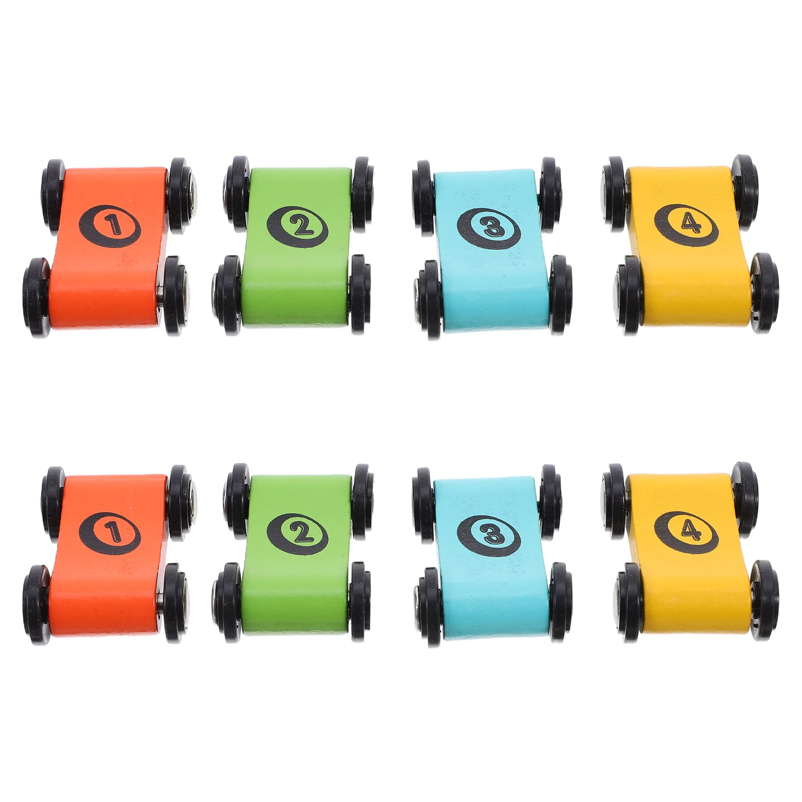 Piste de course en bois lisse pour enfants, voiture de course en bois sans bavure, jeu de société sûr, voiture de bureau pour les tout-petits, 8 pièces