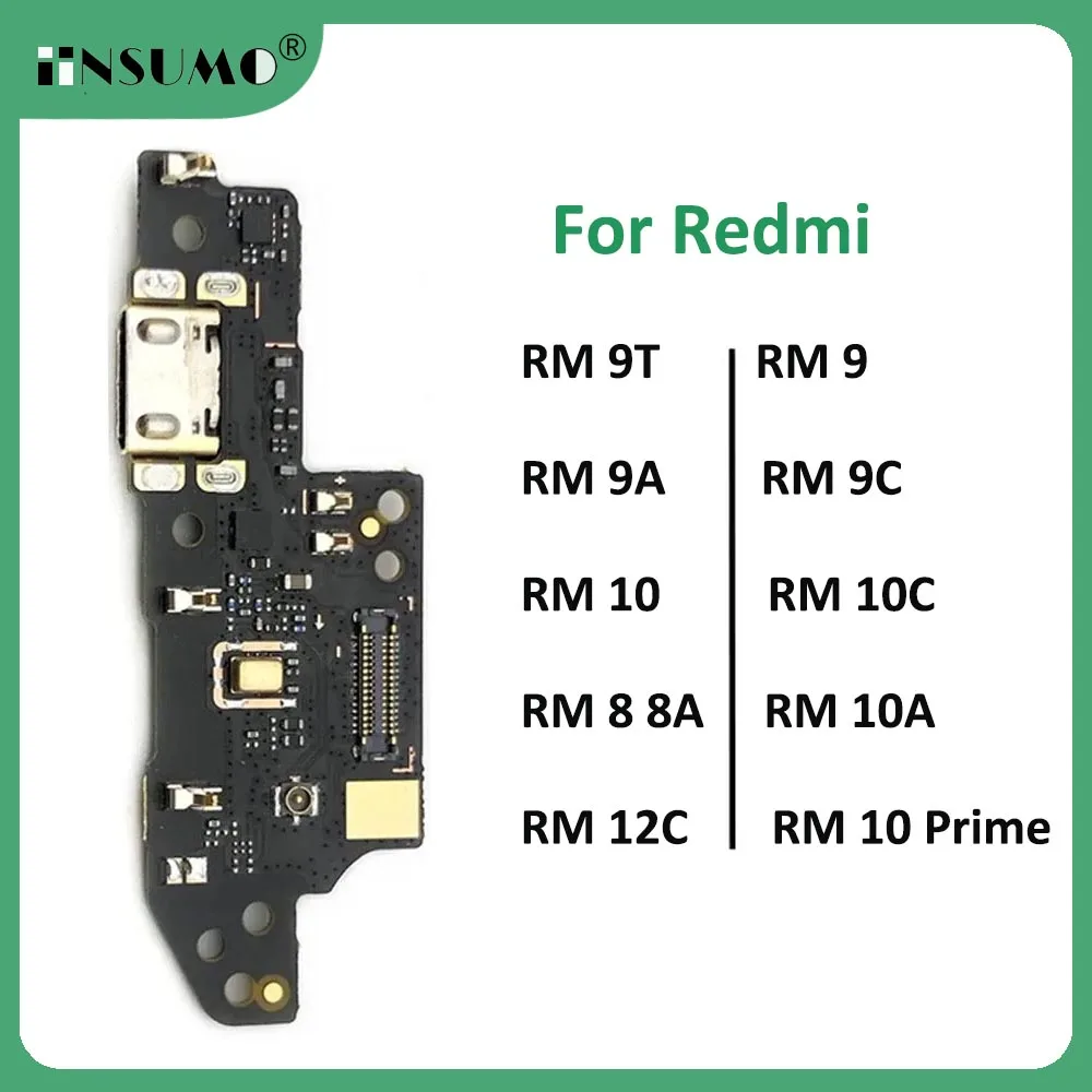 iinsumo USB Charging Port Board Flex Cable Connector Parts For Xiaomi Redmi 9 9C 9A 9T 10C 12C 10A 10 Prime 5G Microphone